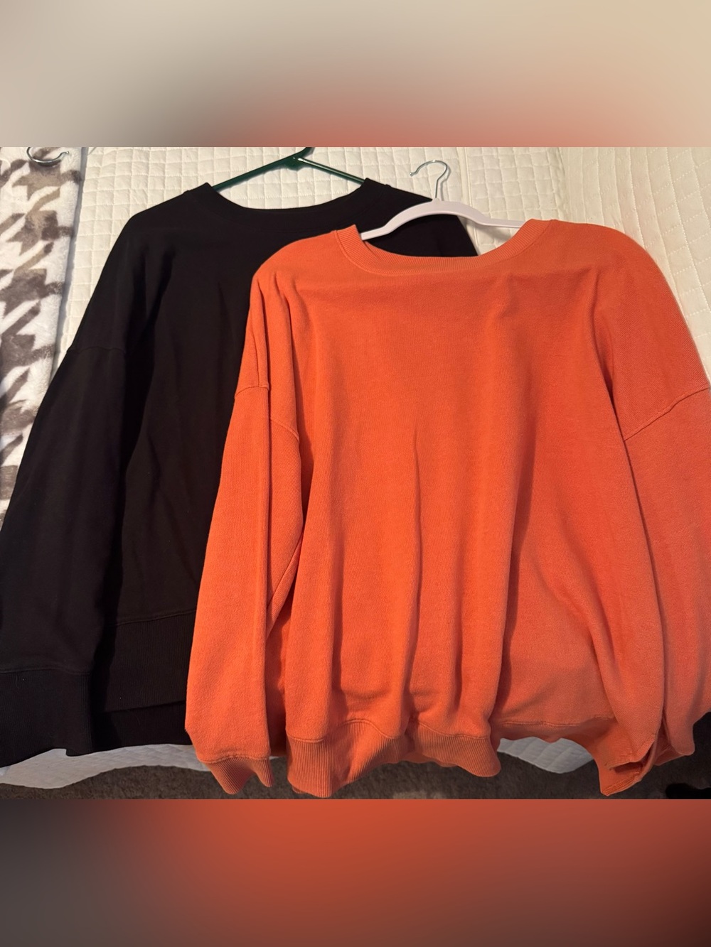 4 Women’s Crew Neck Sweater - Orange, black, lavender, leopard print